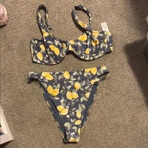Abercrombie & Fitch lemon Print Bikini Set